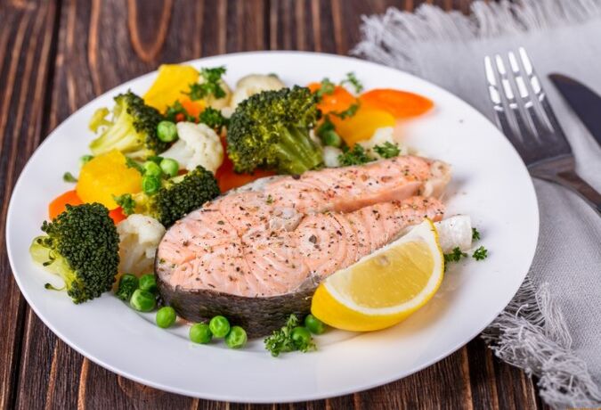 Fish for steam with vegetables