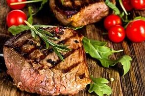 steaks with vegetables and greens for a keto diet